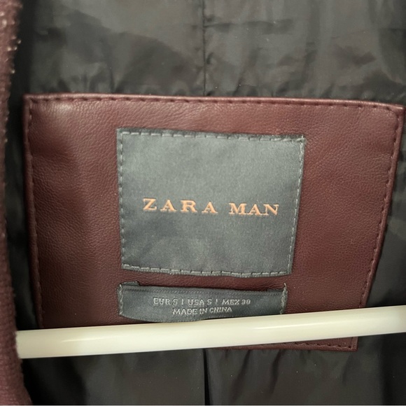 Zara Men's Maroon Bomber Jacket - Picture 4 of 8